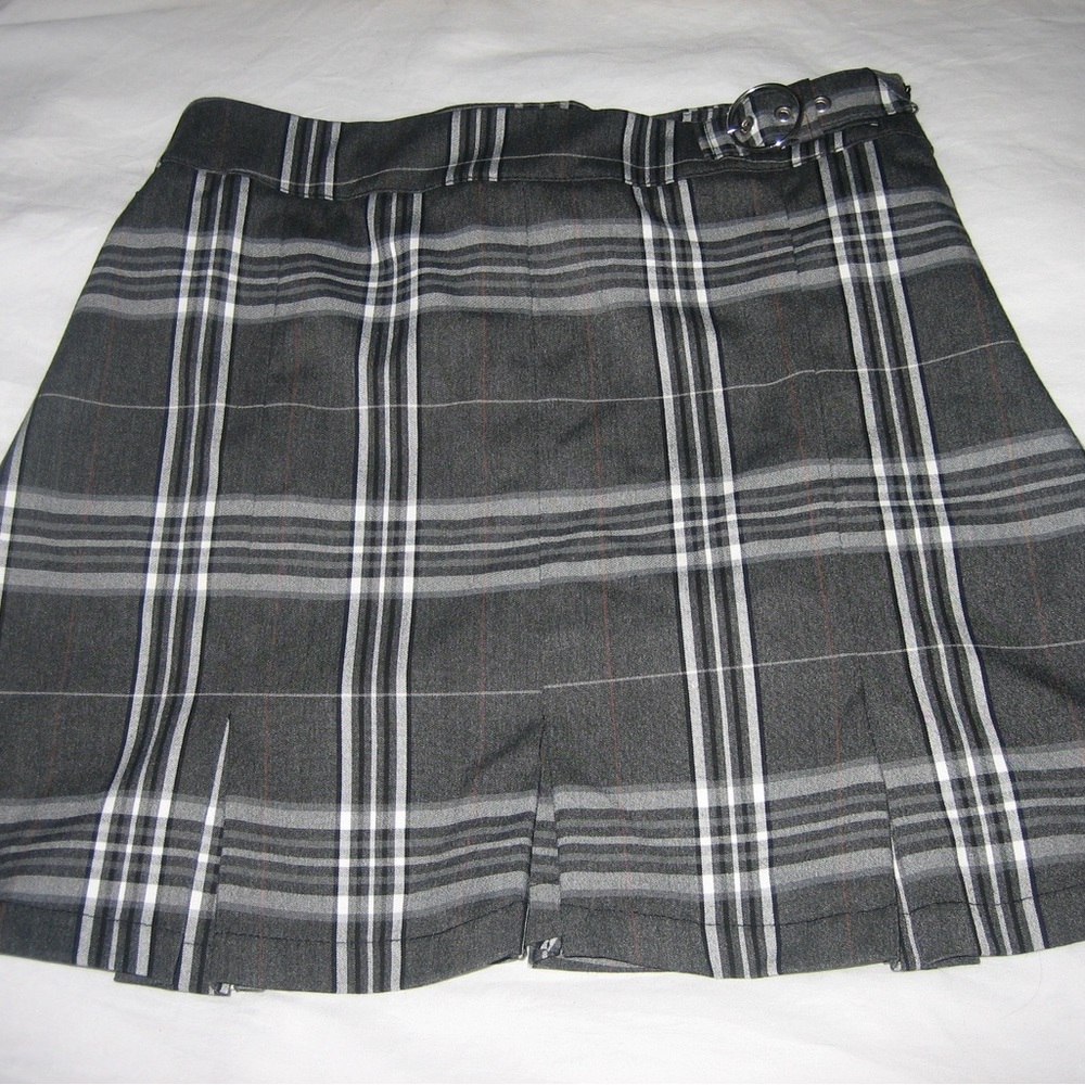Pleated skirt with adjustable belt loop size L but fits like a size 26 to 24